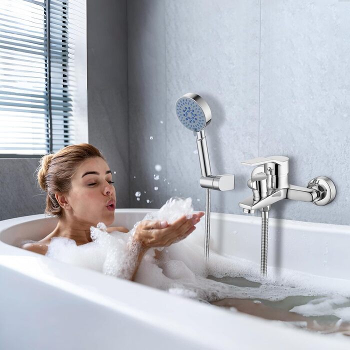 Змішувач для ванни з душем (хром) з 3 режимами, набір для ванної кімнати (Bs102)