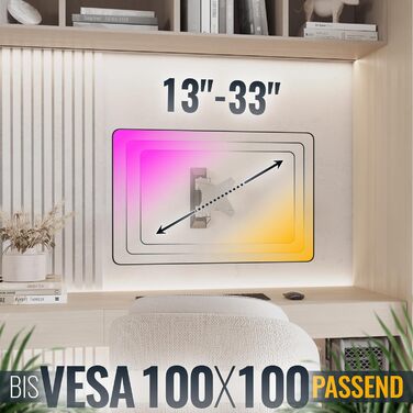 Кріплення для монітора RICOO S1811: регульоване, універсальне, VESA 75x75/100x100, 13-32 дюймів