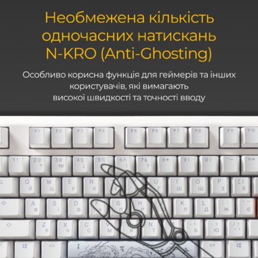 Механічна клавіатура Ducky One 3 Cherry MX Red RGB White UA