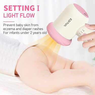 Бездротовий фен для немовлят, міні-фен для дітей, акумуляторний дитячий фен для чутливої шкіри з 3 швидкостями, підходить для 0-3 роки (Рожевий) Donut Рожевий