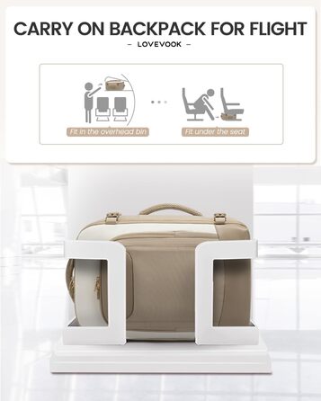 Чоловічий/Жіночий рюкзак OVEVOOK для ручної поклажі в літак, 40л, великий дорожній рюкзак-валіза з відділенням для ноутбука, водонепроникний, для подорожей, ділових поїздок, вихідних (L, Хакі-беж)