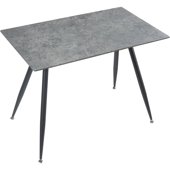 Обідній стіл Fitjar на 4 особи 100 х 60 см Обідній стіл прямокутна стільниця Кухонний стіл Сталеві ніжки бетону виглядають бетонними 100 х 60 см