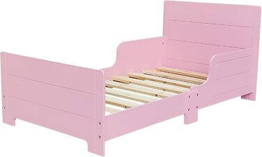 Дерев'яне дитяче ліжко URBNLIVING з бортиками для безпеки, для дівчаток та хлопчиків, в стилі Rose