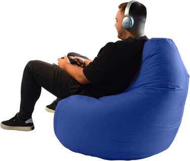 ОГОЛОШЕННЯ. CON Outdoor & Indoor Beanbag Gamer з наповнювачем з бісеру EPS, пуф, крісло для відпочинку, подушка для сидіння, подушка для підлоги, крісло-мішок, 225 л (синій)
