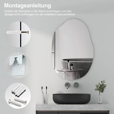 Дзеркало для ванної кімнати Spiegel Schwarz 40x60 см з металевим каркасом, прямокутне, для ванної, вітальні, спальні, гостьового WC