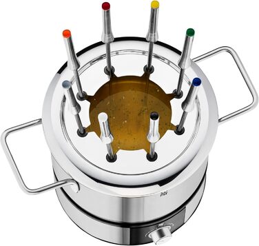 Електричний набір для фондю WMF Lono на 8 осіб: регулювання температури, індукційний горщик 1.2л, з нержавіючої сталі, з тримачем для виделок