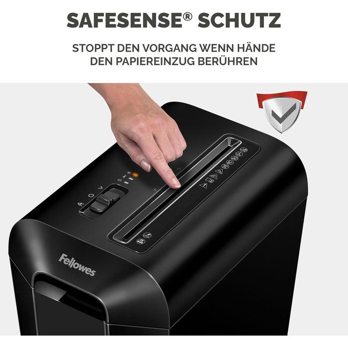 Fellowes Шредер для паперу Powershred LX70 з вибірковим різанням, 18 л кошик, захист від несанкціонованого доступу, 4x40 мм, чорний