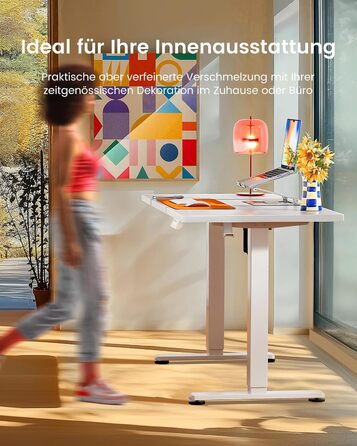 Електричний регульований стіл ErGear 160x80 см з пам'яттю, білий. Підключення до плати 120x60 см для дому та офісу