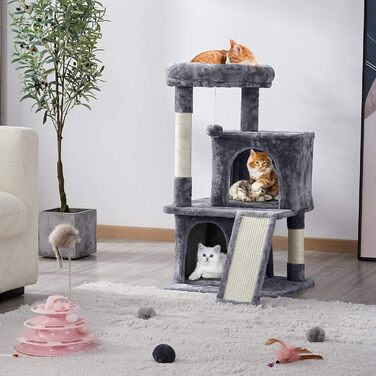 Когтеточка для котів Yaheetech Cat Tree Small Cat Tree Stable для котів з котячою печерою та кігтеточкою, темно-сіра