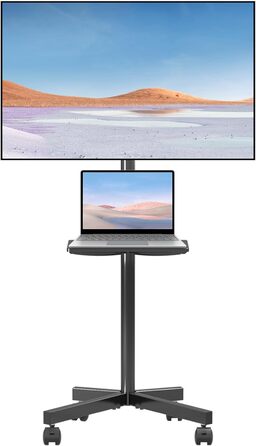 Телевізійна стійка Suptek на колесах для LCD/LED 21–60'', мобільний стенд з полицею, регульована висота, до 35 кг, VESA 400x400