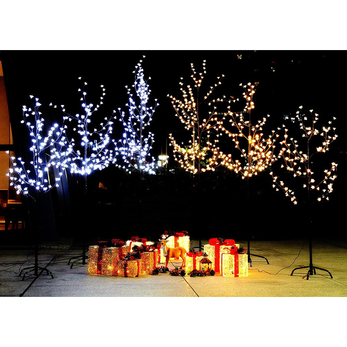 Світлодіодна Різдвяна ялинка CCLIFE, квітуче Вишневе дерево, квітуче дерево, Різдвяна ялинка, теплий білий, холодний білий, для прикраси вуличних ліхтарів, колір холодний білий, розмір (холодний білий, 220 см)