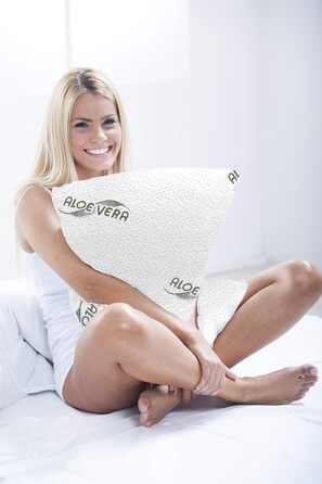 Ортопедична подушка для шиї Siebenschläfer - подушка з віско-гелевої піни (Memory Foam) з чохлом з алое вера - розмір 70x42 см, висота 15 см