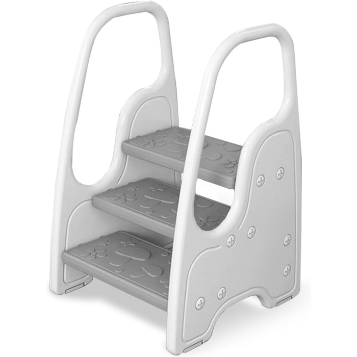 Дитячий підсходильний стільчик для раковини, регульований 3-ступеневий, сірий