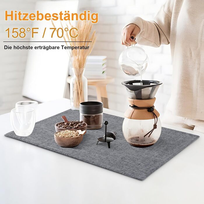 Текстильні серветки для столу Homaxy, 4 шт., темно-сірі, стійкі до високих температур, нековзні