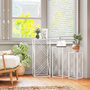 Набір з 3-х підставок для квітів, висотою 50/60/70 см, металевий квітковий стеллаж, що складається у стос