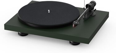 Програвач вінілу Pro-Ject Debut Carbon EVO з карбоновим тонармом, електронним перемикачем швидкостей і встановленою голівкою Ortofon 2M Red, сатиновий темно-зелений