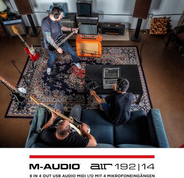 M-Audio Air 192|6: USB аудіоінтерфейс для запису в студійній якості з 2 XLR/Line входами + ПО