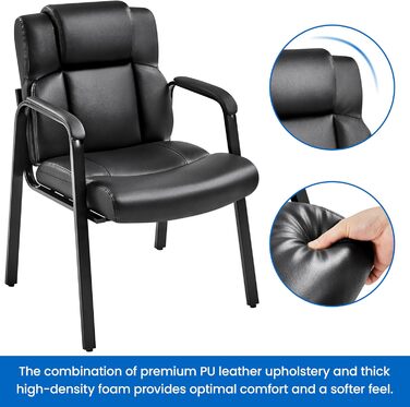 Крісла для офісу та конференцій Yaheetech (4 шт.) - чорні, без роликів