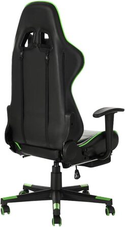 Ігрове крісло Panana з високою спинкою Поворотне офісне крісло з підставкою для ніг і подушкою Крісло для ПК Гоночне комп'ютерне крісло (зелений) зелений