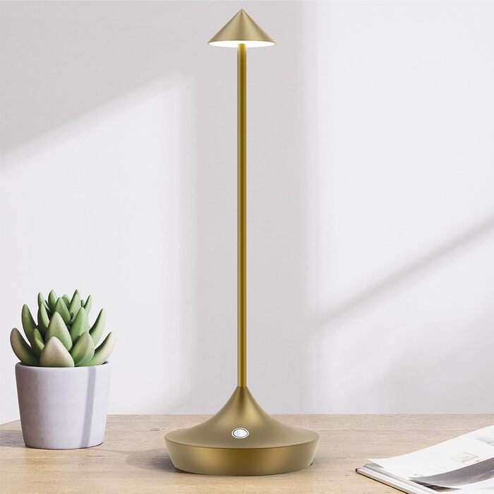 LED-лампа Hapfish на акумуляторі, настільна, бездротова, 2 шт. в наборі, регульована яскравість, водонепроникна, для дому та вулиці, бронза, коричнева