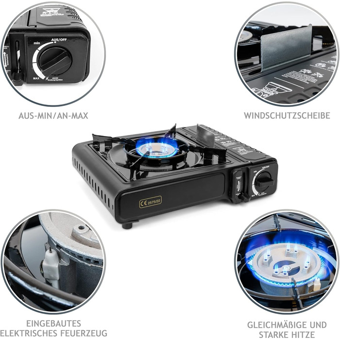 Газовий набір Greenpoint: газовку + 8 балончиків для кемпінгу (у валізі)