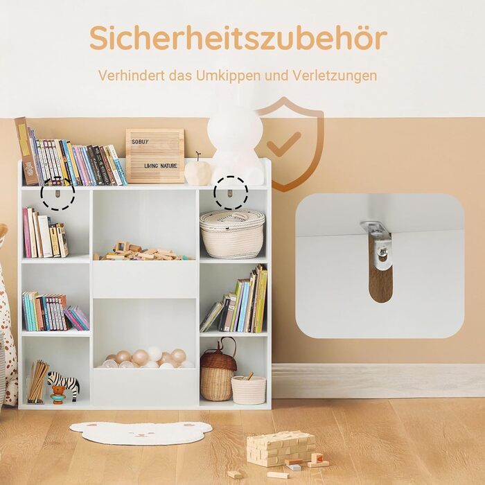 Полиця для книг SoBuy Montessori для дітей, зелена, 80x104x34 см (KMB55-K-GR)