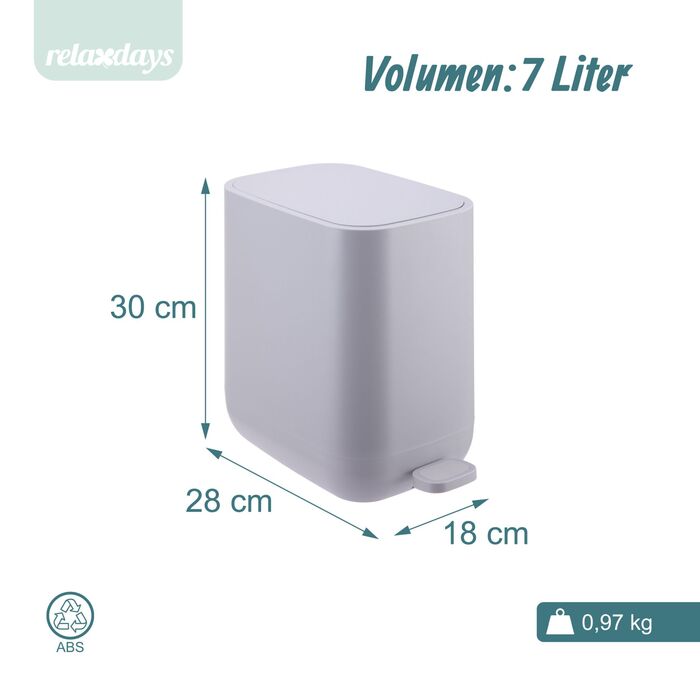Відро для сміття Relaxdays, 7 літрів