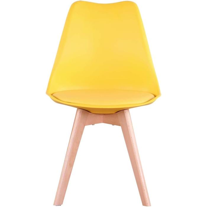 Обідня група GrandCA HOME з 6 стільців: комплект для вітальні, кухні, офісу (6 бежевих стільців + 1 білий стіл)