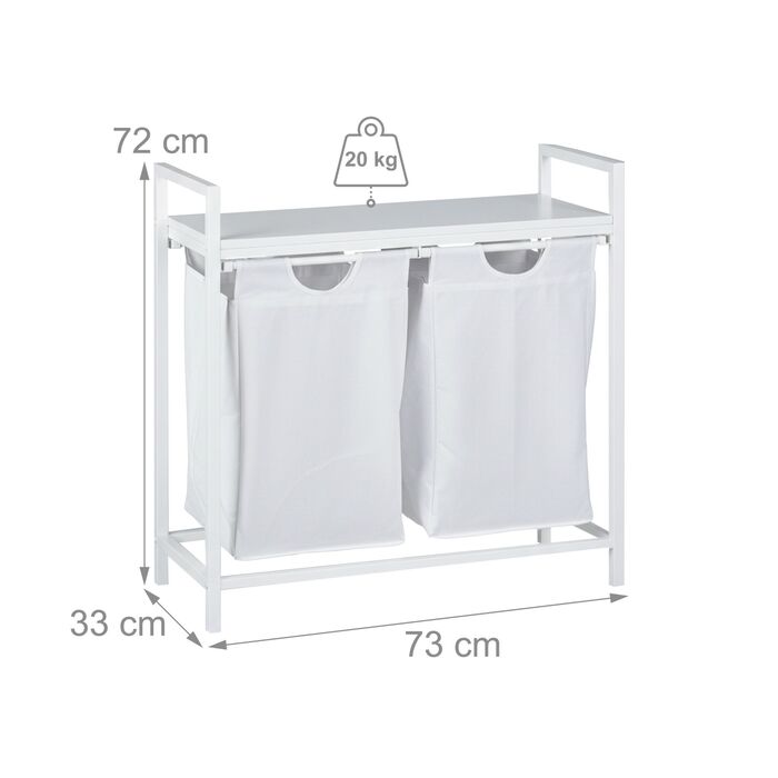 Кошик для білизни Relaxdays з двома відділеннями та полицею