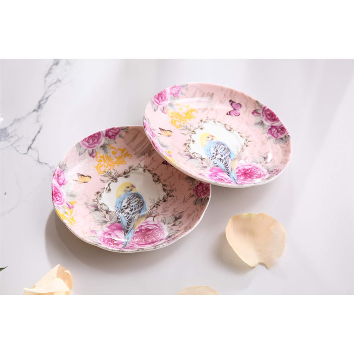 Набір чашок та блюдець London Boutique, Шеті Шик, Вінтаж, порцелан з квітковим малюнком, 2 набори в подарунковій коробці, кераміка (Cuckoo)