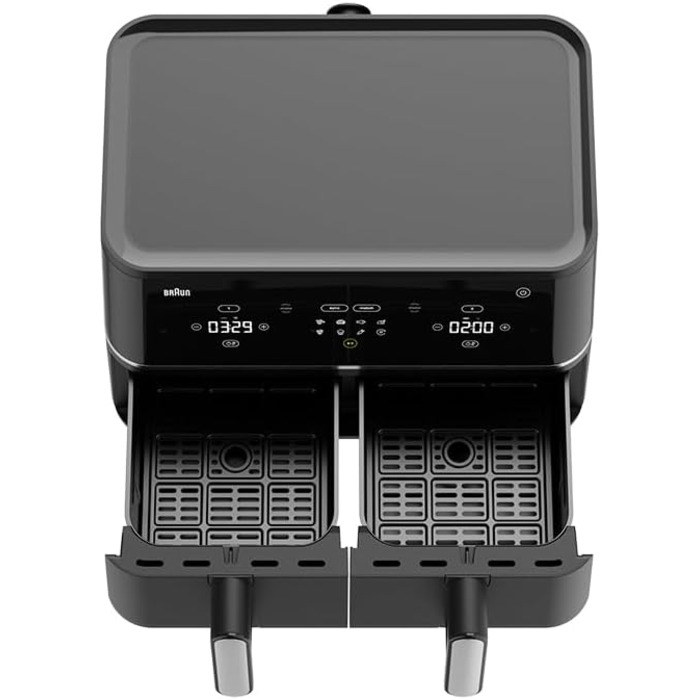 Фритюрниця повітряна Braun MultiFry 3 HF 3030, 4.3 л, 1500 Вт, цифрове керування, 8 програм, антипригарне покриття, чорний