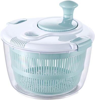Салатниця-сушарка 5 л з кришкою, стійка до падінь та високих температур, для салатів, овочів та фруктів, безпечна, для вегетаріанців, придатна для миття в посудомийній машині