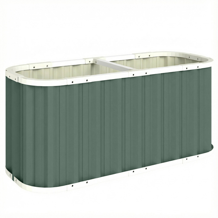 Підвищене грядка з металу 136 x 53 x 61 см Глибока грядка для саду з захисними бортиками, етикетками для рослин та рукавичками, з відкритим ґрунтом