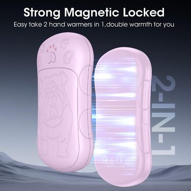 Електричні грілки для рук, 2 шт., 6000 мАг, акумулятор, багаторазові, зарядні кишенькові грілки для активного відпочинку, спорту, полювання, гольфу, кемпінгу, теплий подарунок для жінок, чоловіків, дітей (фіолетовий)