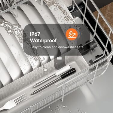 Бездротовий термометр Inkbird INT-12-BW для приготування на грилі, м'яса та випічки: Bluetooth 5.4, Wi-Fi, водонепроникний (IP67)