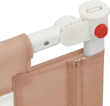 Бортик для ліжка дитячого vidaXL 200x25 см, бежевий (Taupe), захист від випадання, тканинний
