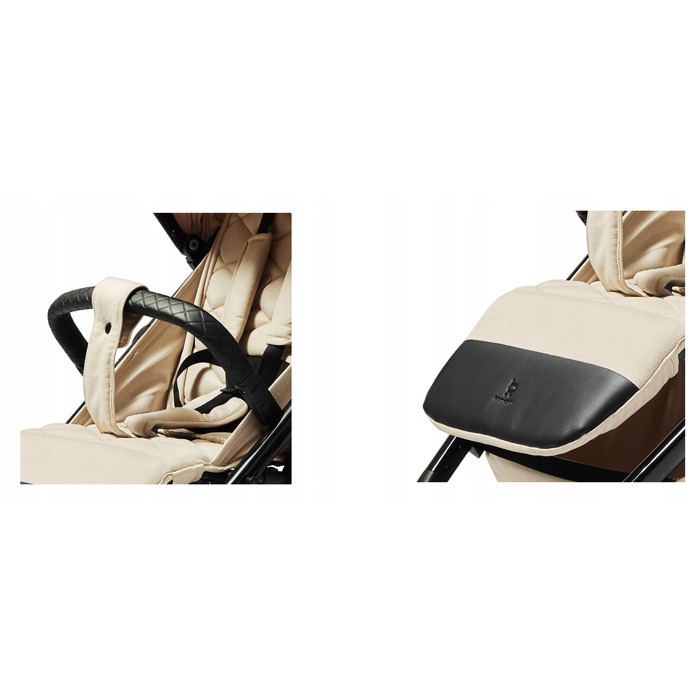 Дитячий прогулянковий візок 4BABY Xplode, алюмінієвий, у відтінках коричневого та бежевого