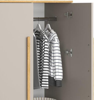 Дитяча шафа VitaliSpa Cashmere-Eiche Malia (70x120x53 см) з ДСП, мінімалістичний дизайн