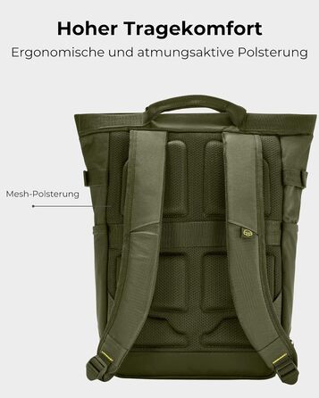 Рюкзак Johnny Urban для чоловіків і жінок - Harper - Денний рюкзак для відпочинку, спорту, повсякденного життя - Денний рюкзак з безліччю відділень - 16-дюймовий відсік для ноутбука та ремінь для візка - Водовідштовхувальний (оливковий)