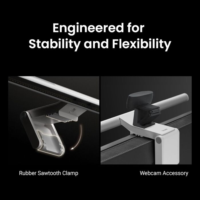 BenQ ScreenBar Pro – LED лампа для монітора: без відблисків, авто вкл/викл, універсальна кріплення, широке освітлення, регулювання кольору та яскравості, автоматичне регулювання, чорний колір