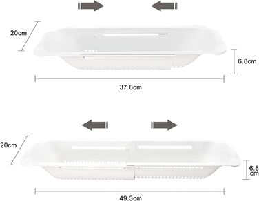 Сито Seiher висувне (36-50 см), кошик для просіювання techextra над раковиною, кошики для сита, кухонне сито, кошик для чищення, раковина піддон для фільтра кухонна раковина ідеально підходить для зливу овочів фрукти локшина - (білий-2 шт.)
