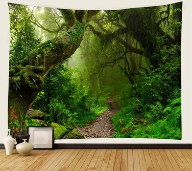 Настінне полотно Skcess Forest Green, 260x240CM, для спальні, природи, пейзажу, настінного гобелена