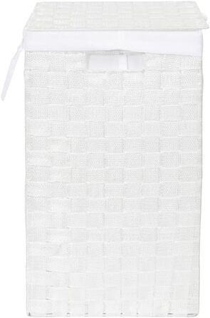 Кошик для білизни RAN6892 Stan з кришкою, ручками, плетіння, металевий каркас, знімний льняний вкладиш, 30 x 30 x 50 см, колір шоколадний