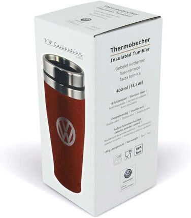 Термокружка BRISA VW Collection Volkswagen GTI, 450 мл, чорна/червона