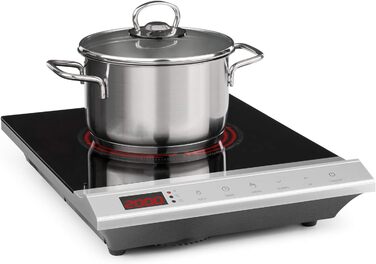 Інфрачервона варильна поверхня Klarstein MisterCook, 2 зони, 3000 Вт, таймер, сенсорний, захисні функції, срібло