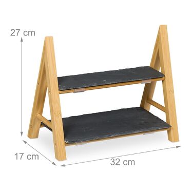 Relaxdays Двоярусна етажерка з підкладками з шиферу