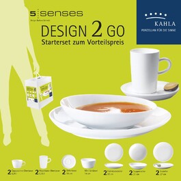 Набір посуду з 14 предметів Білий дизайн Five Senses 2 Go Kahla