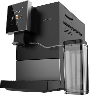 Кавомашина автоматична Cecotec Cremmaet Compactccino 19 Bar з термоблоком, Wi-Fi, меле каву, 1,1 л резервуар для води, 400 мл молока (Black Silver)