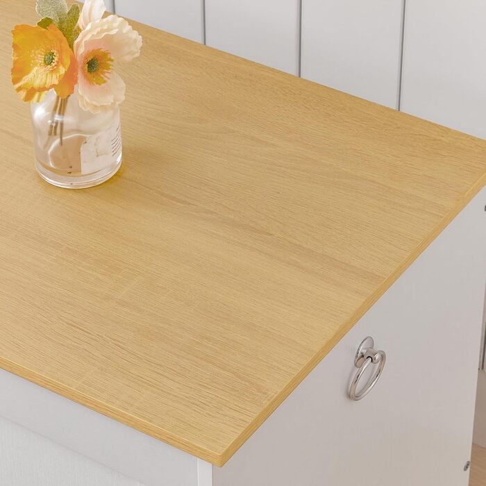 HOOBRO Лавка з ящиком для іграшок, 100 см, білий та натуральне дерево, з безпечним шарніром, для дому