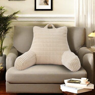 Крісло-мішок Holawakaka для читання та відпочинку з підлокотниками та спинкою, велике, кремове